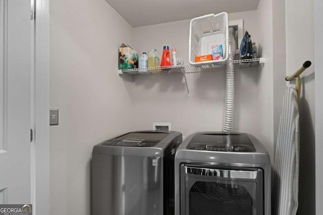 laundry area featuring washer and dryer