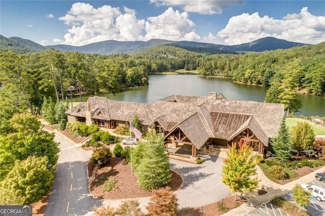 196 Mcelroy Mountain Dr, Jasper, GA 30143 - aerial view of property and surrounding area featuring a water and mountain view and a forest