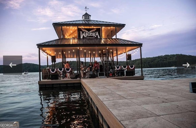 dock featuring a water view