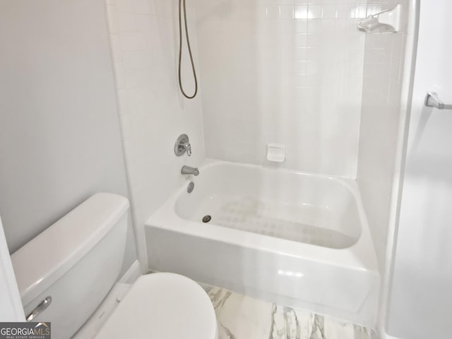 4345 Park Brooke Trce, Johns Creek, GA 30022 - bathroom featuring toilet and shower / bath combination