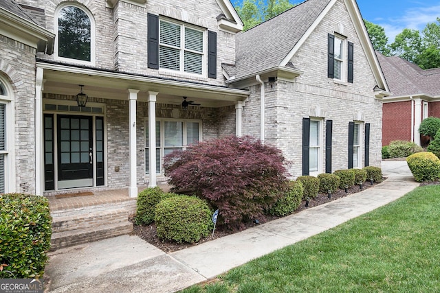 1640 Settindown Dr, Roswell, GA 30075 - view of front of property with covered porch and brick siding