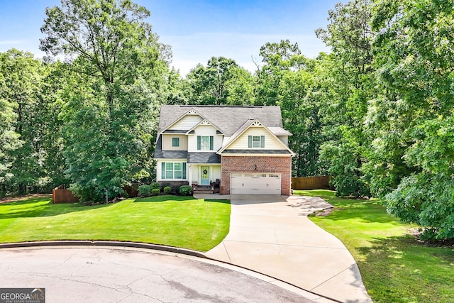 view of front of house featuring brick siding, driveway, and an attached garage