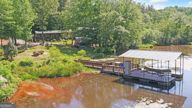 dock featuring a water view