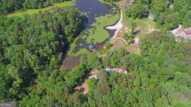 aerial overview of property's location with a nearby body of water