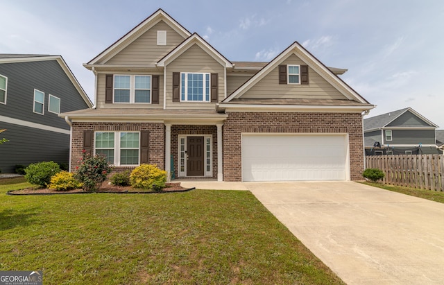 7155 Pine Seed Dr, Midland, GA 31820 - view of front of house with brick siding, driveway, and a garage
