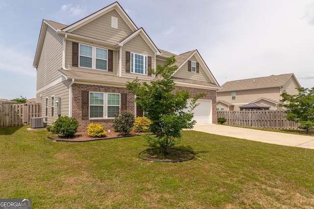 7155 Pine Seed Dr, Midland, GA 31820 - view of front of home with brick siding, concrete driveway, and cooling unit