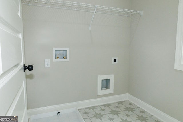 214 Wet Wood Ct Unit 26, Fairburn, GA 30213 - laundry room featuring electric dryer hookup, washer hookup, and baseboards