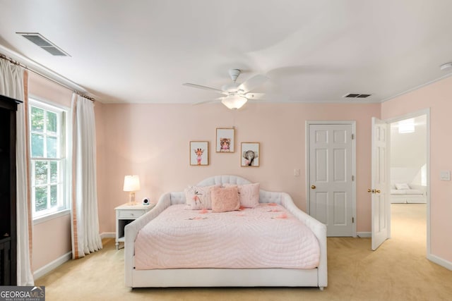 130 River Lndg NE, Sandy Springs, GA 30350 - bedroom featuring light colored carpet, baseboards, and a ceiling fan