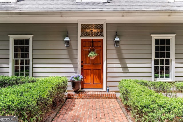 130 River Lndg NE, Sandy Springs, GA 30350 - doorway to property featuring a shingled roof