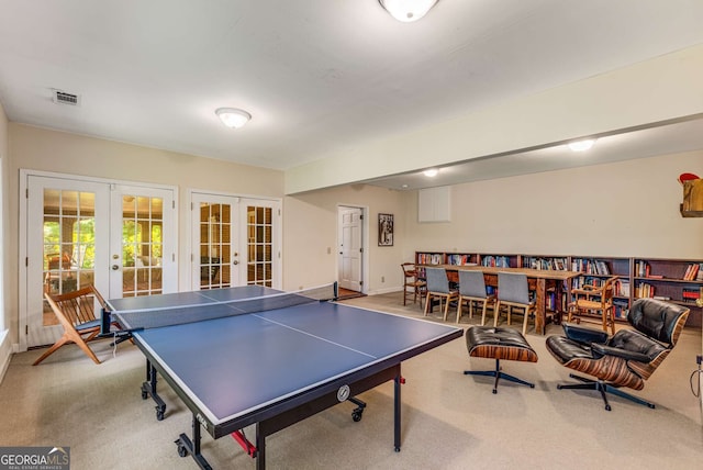 130 River Lndg NE, Sandy Springs, GA 30350 - game room featuring french doors and carpet flooring