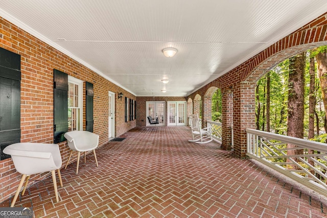 130 River Lndg NE, Sandy Springs, GA 30350 - view of patio with french doors and covered porch