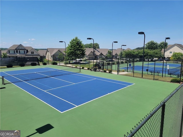 4633 Hidden Creek Dr, Gainesville, GA 30504 - view of tennis court featuring a residential view