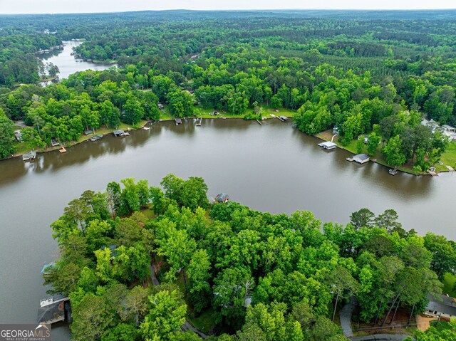 194 Phillips Dr, Eatonton, GA 31024 - drone / aerial view of a heavily wooded area and a nearby body of water