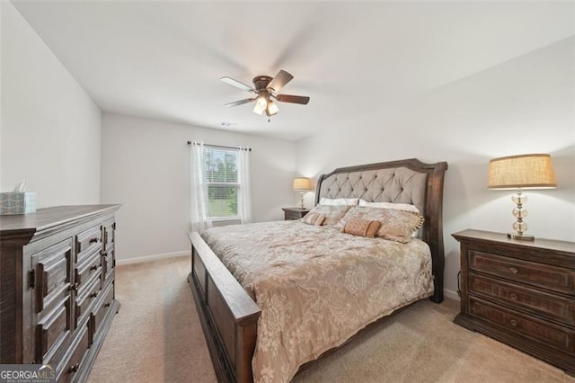 130 W Pier Way, Fayetteville, GA 30214 - bedroom with light carpet, baseboards, and ceiling fan