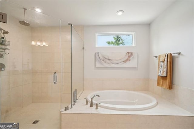 130 W Pier Way, Fayetteville, GA 30214 - bathroom featuring a garden tub and a shower stall