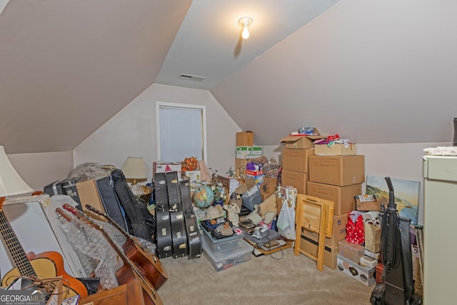 bonus room featuring carpet and lofted ceiling