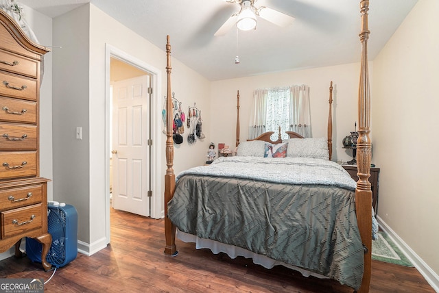375 Buckwood Trl, Cornelia, GA 30531 - bedroom with wood finished floors, baseboards, and a ceiling fan