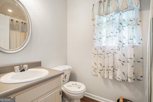 375 Buckwood Trl, Cornelia, GA 30531 - full bath with toilet, vanity, and wood finished floors