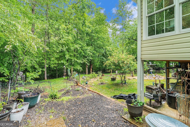 375 Buckwood Trl, Cornelia, GA 30531 - view of yard with a vegetable garden and view of wooded area