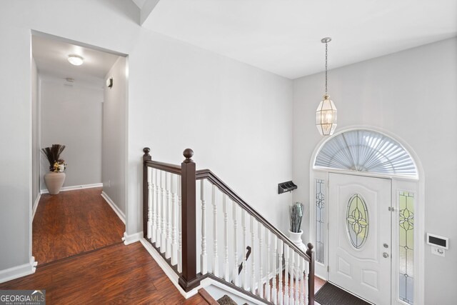 59 Kaiser Ct, Dallas, GA 30132 - foyer entrance featuring wood finished floors and baseboards
