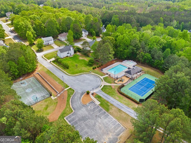 59 Kaiser Ct, Dallas, GA 30132 - aerial view of a forest and a pool