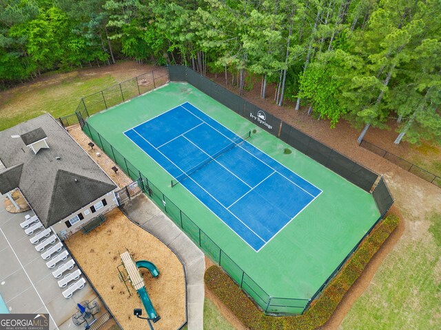 59 Kaiser Ct, Dallas, GA 30132 - view of tennis court with fence