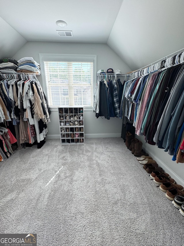 4736 Landing Water Path, Buford, GA 30519 - spacious closet with lofted ceiling and carpet flooring