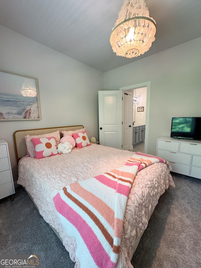 4736 Landing Water Path, Buford, GA 30519 - bedroom featuring carpet and lofted ceiling