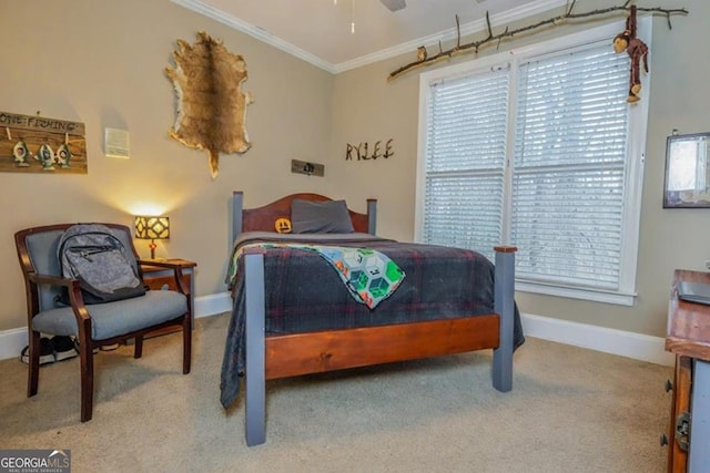 87 Marcus Ct, Ball Ground, GA 30107 - bedroom with crown molding, carpet, and multiple windows