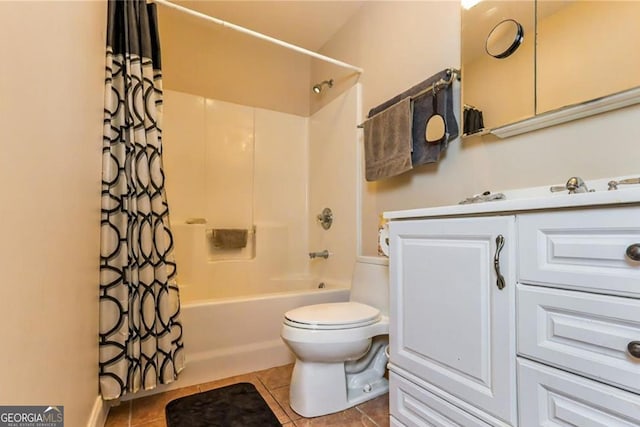 87 Marcus Ct, Ball Ground, GA 30107 - full bath with shower / bath combo with shower curtain, tile patterned floors, and vanity