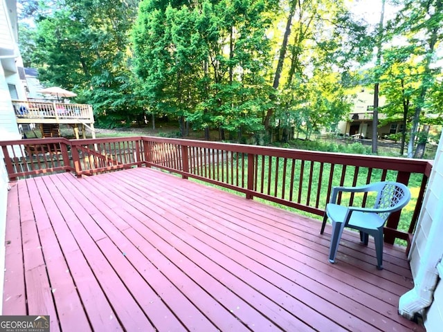 view of wooden deck