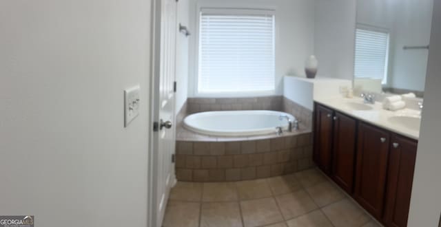 4540 Cold Spring Ct, Cumming, GA 30041 - bathroom with a bath, tile patterned flooring, and double vanity