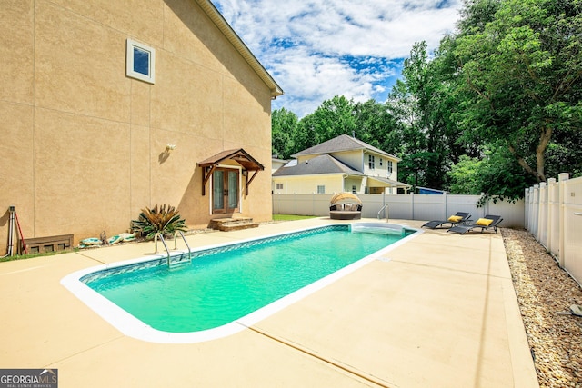 11 Main St, Newnan, GA 30263 - view of pool with a patio, a fenced backyard, and french doors