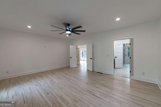4 Bentley Trace Mnr, Atlanta, GA 30327 - empty room featuring ceiling fan, light wood-style flooring, and recessed lighting