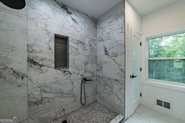 4 Bentley Trace Mnr, Atlanta, GA 30327 - full bath featuring a marble finish shower and marble look tile flooring