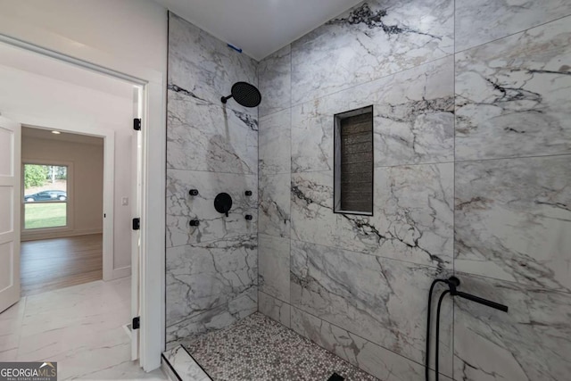 4 Bentley Trace Mnr, Atlanta, GA 30327 - full bath with a marble finish shower and marble finish floors