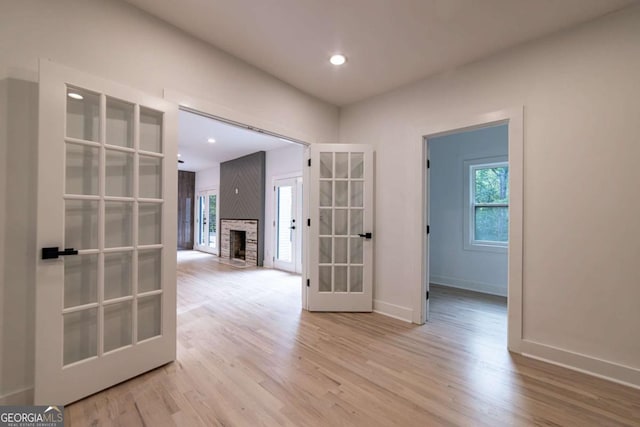 4 Bentley Trace Mnr, Atlanta, GA 30327 - hall with french doors, wood finished floors, and recessed lighting