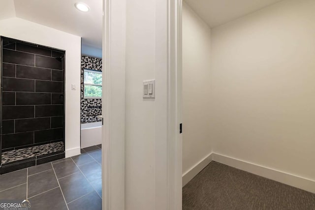 4 Bentley Trace Mnr, Atlanta, GA 30327 - hall featuring recessed lighting and dark tile patterned floors