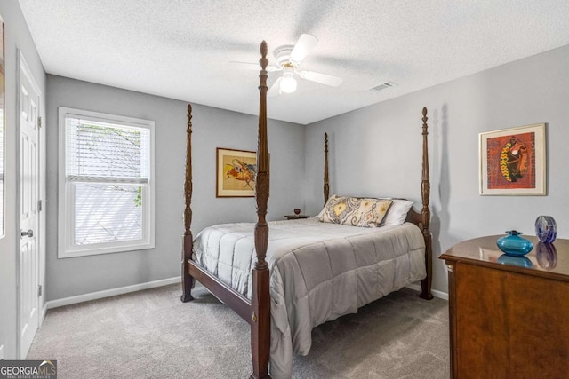 4027 Mount Vernon Dr, Woodstock, GA 30189 - bedroom featuring carpet floors, a textured ceiling, baseboards, and a ceiling fan