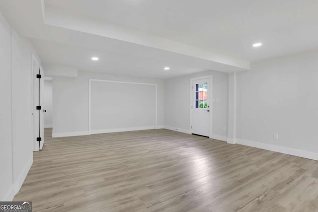 644 Church St NW, Atlanta, GA 30318 - basement with light wood-style floors and recessed lighting
