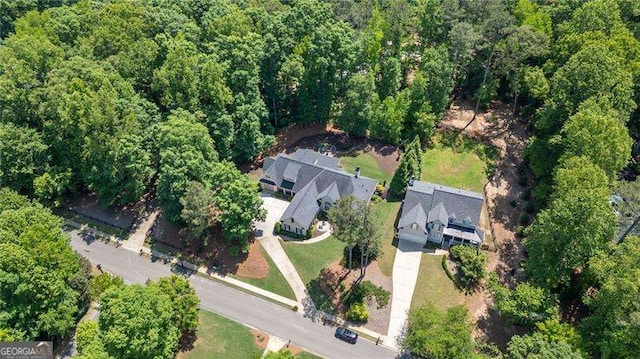 drone / aerial view of a forest