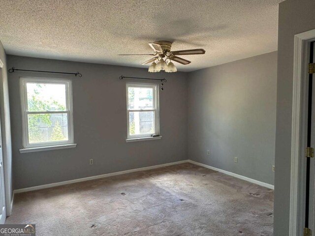 304 Joshua Tree Dr Unit 304, Augusta, GA 30907 - carpeted empty room featuring ceiling fan, a textured ceiling, and baseboards