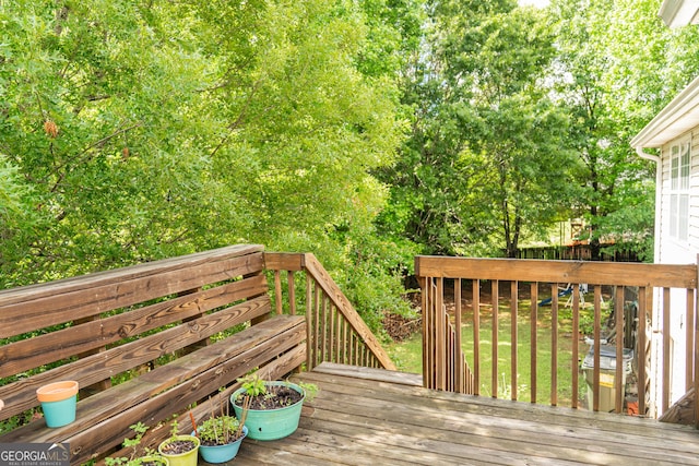 wooden deck with fence