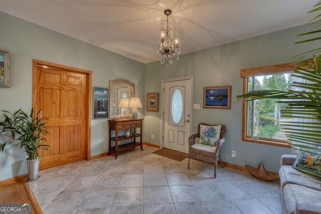 275 Everetts Vw, Blairsville, GA 30512 - foyer entrance with a chandelier and baseboards