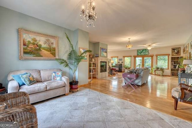 275 Everetts Vw, Blairsville, GA 30512 - living room with a chandelier and wood finished floors
