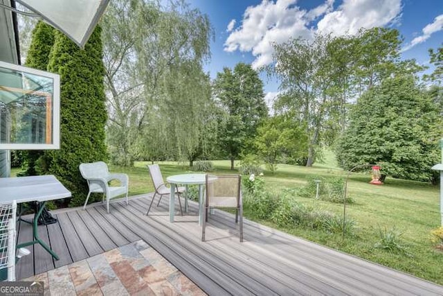 275 Everetts Vw, Blairsville, GA 30512 - deck with a yard and view of wooded area