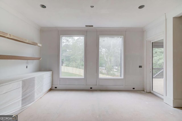 unfurnished dining area with healthy amount of natural light