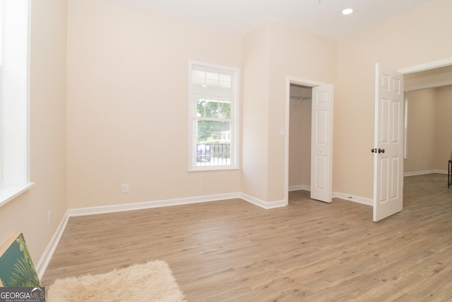 346 Grant Ave, Macon, GA 31201 - unfurnished bedroom featuring light wood-type flooring, baseboards, and recessed lighting