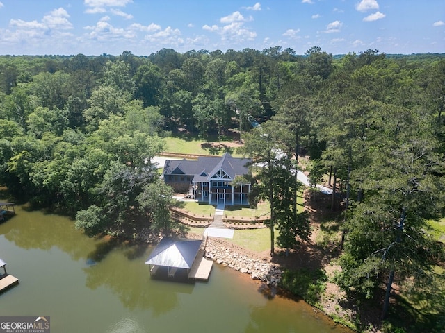 141G Lake Pines Rd, Jackson, GA 30233 - view from above of property with a nearby body of water and a forest