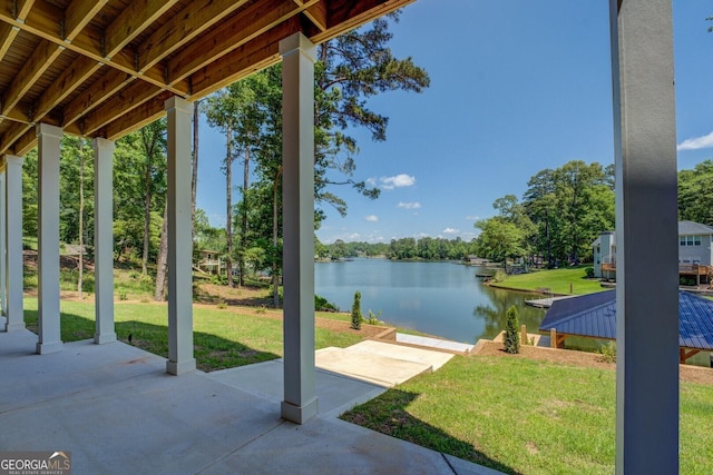 141G Lake Pines Rd, Jackson, GA 30233 - view of patio / terrace featuring a water view